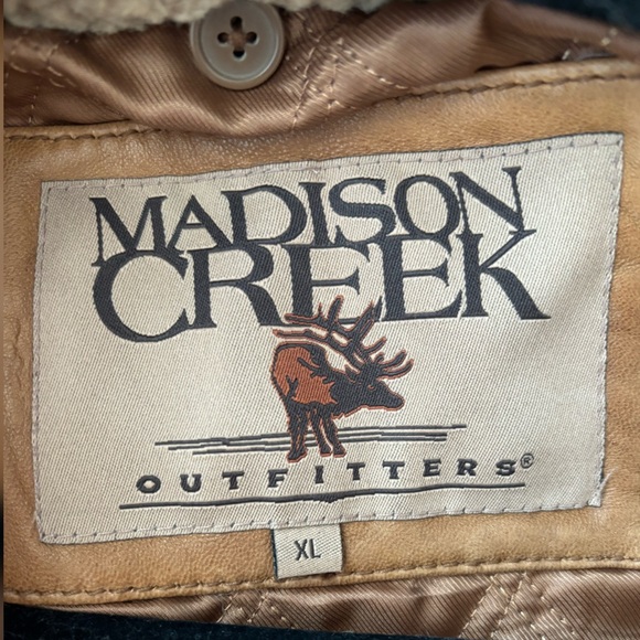 Madison Creek Outfitters VINTAGE Men’s Leather Sherpa Flight Bomber Jacket XL - Picture 4 of 6